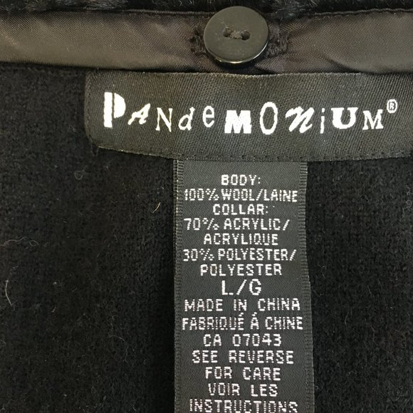 *HOST PICK* Pandemonium Women's Black Wool Cardigan Jacket Bead Snowflakes Large - Picture 11 of 12